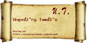 Ungváry Tamás névjegykártya